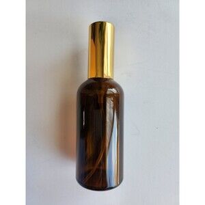 Amber Glass Spray Bottle with Gold Aluminum Top B7